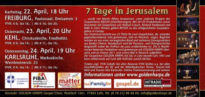 Flyer R�ckseite - 7 Tage in Jerusalem