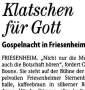Gospels singen - die Kunst des Improvisierens (BZ Lokalteil Lahr 10.06.02)